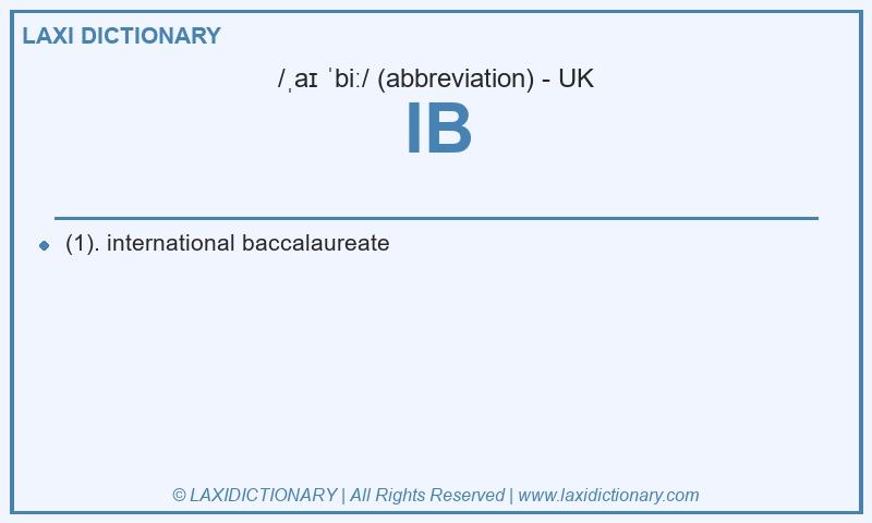 Definition IB in British English