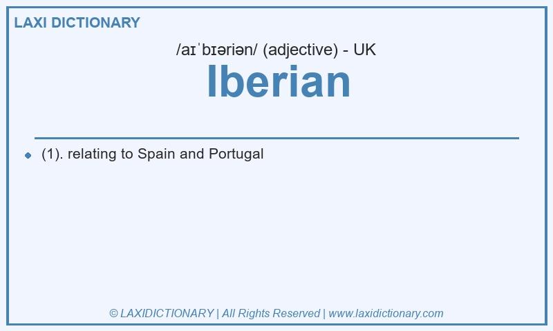 Definition Iberian in British English