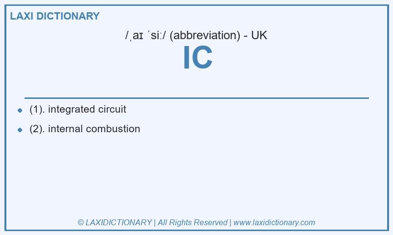 Definition IC in British English