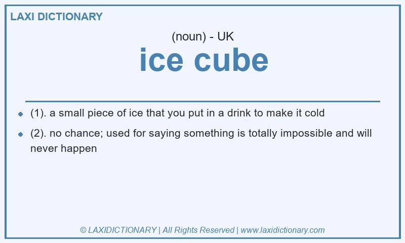 Definition ice cube in British English
