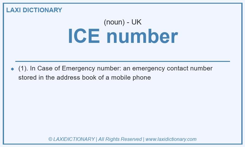 Definition ICE number in British English