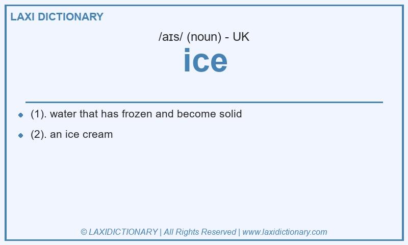 Definition ice in British English