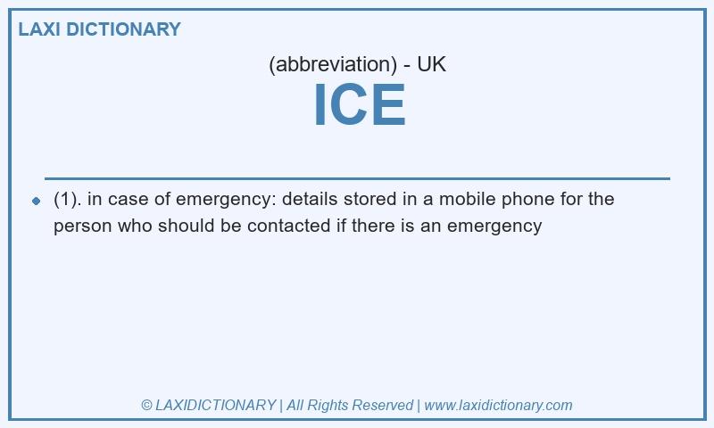 Definition ICE in British English