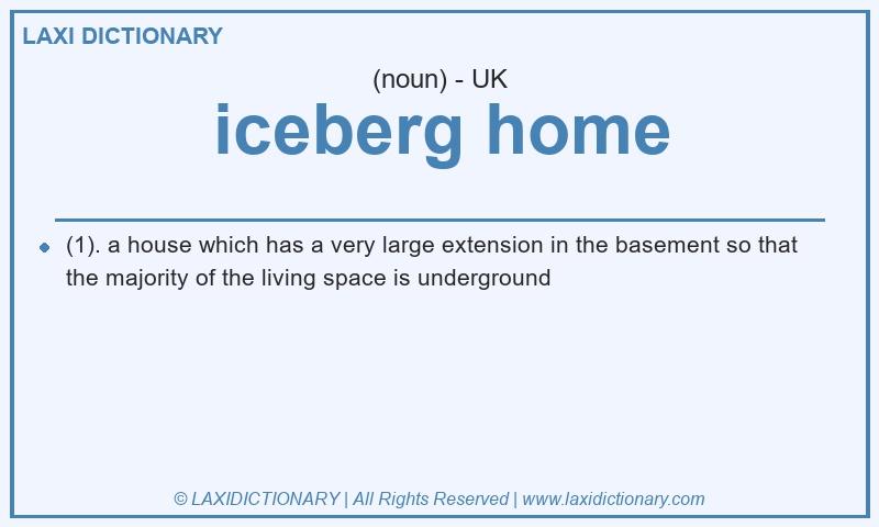 Definition iceberg home in British English