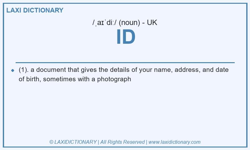 Definition ID in British English