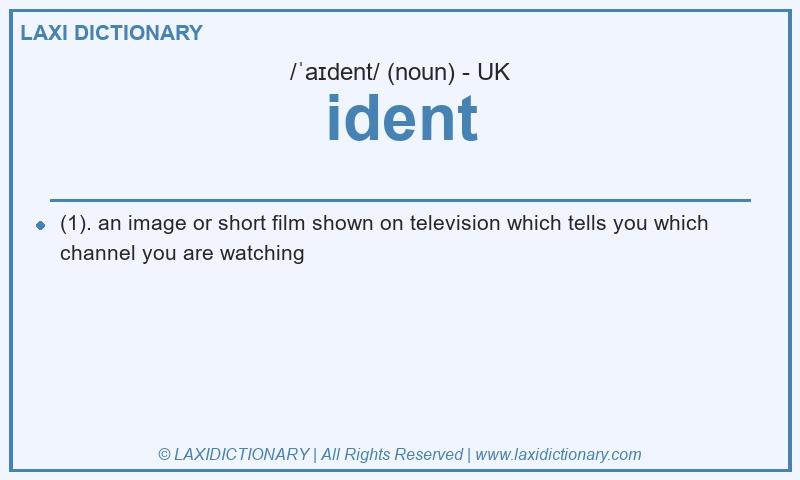Definition ident in British English
