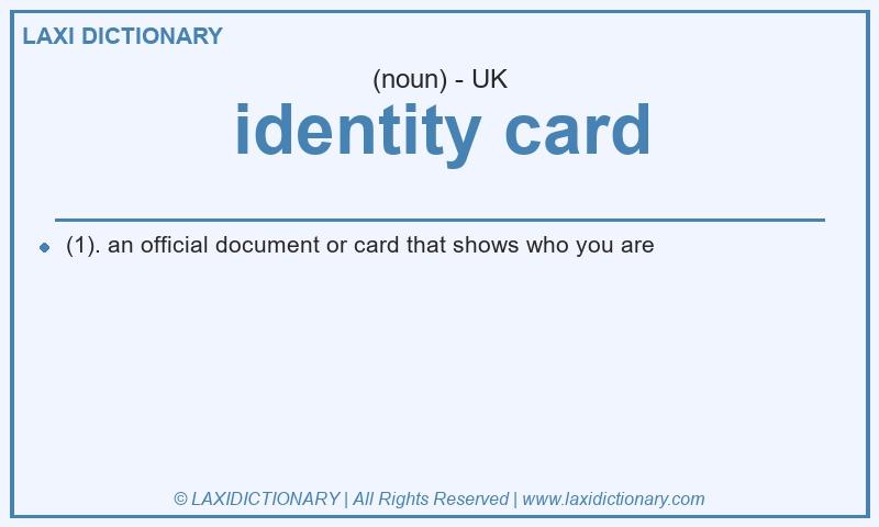 Definition identity card in British English