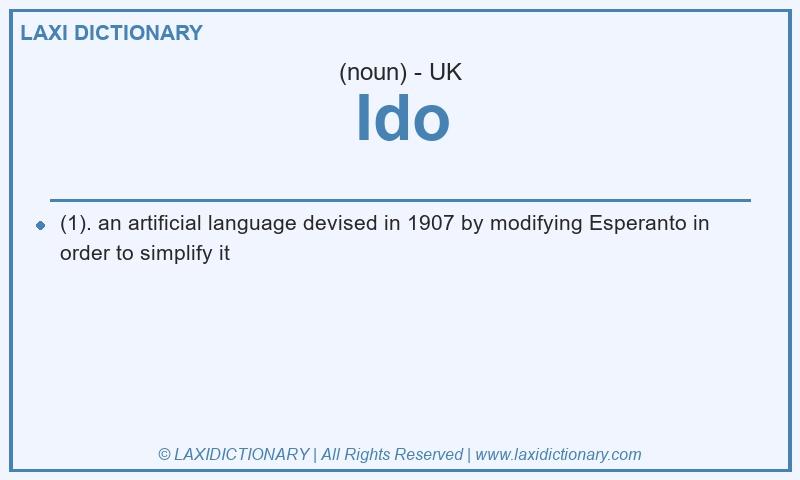 Definition Ido in British English