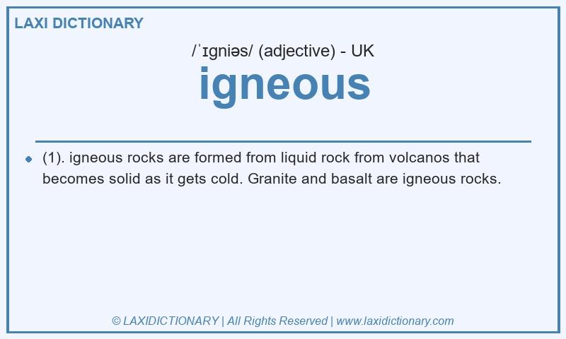 Definition igneous in British English