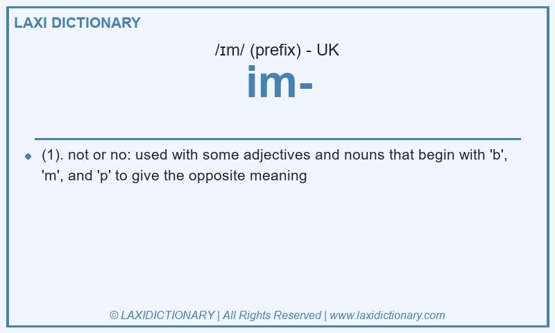 Definition im- in British English