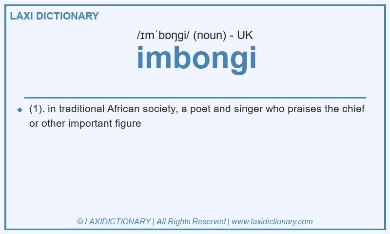 Definition imbongi in British English