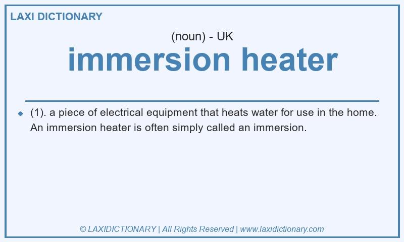Definition immersion heater in British English