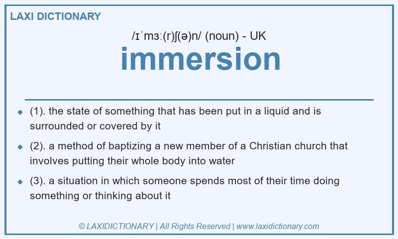 Definition immersion in British English