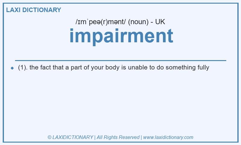 Definition impairment in British English
