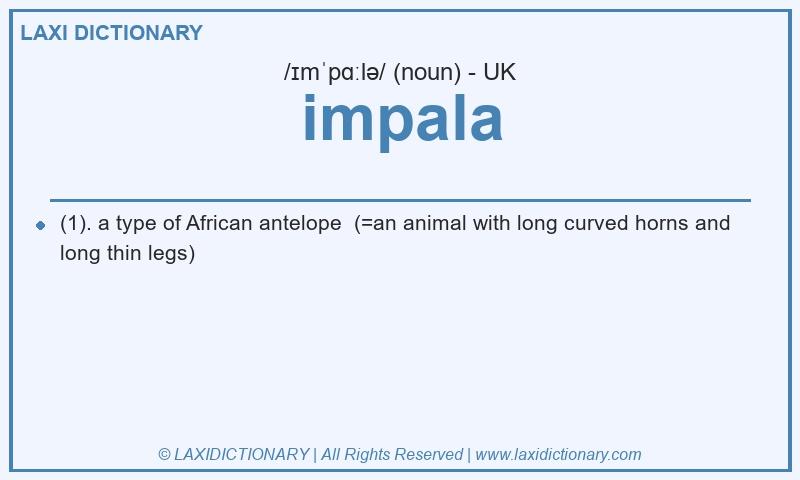 Definition impala in British English
