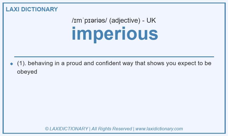 Definition imperious in British English