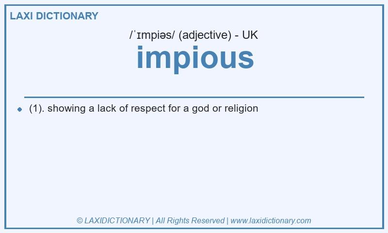 Definition impious in British English