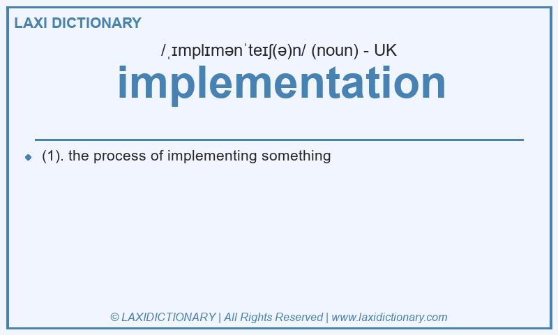 Definition implementation in British English