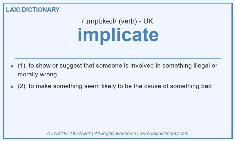 Definition implicate in British English