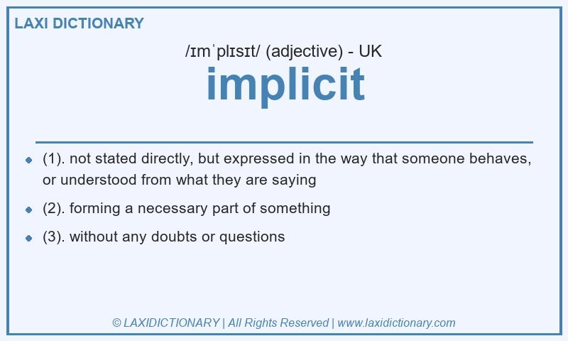 Definition implicit in British English