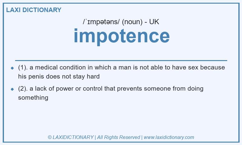 Definition impotence in British English