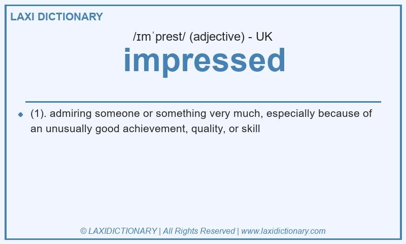 Definition impressed in British English