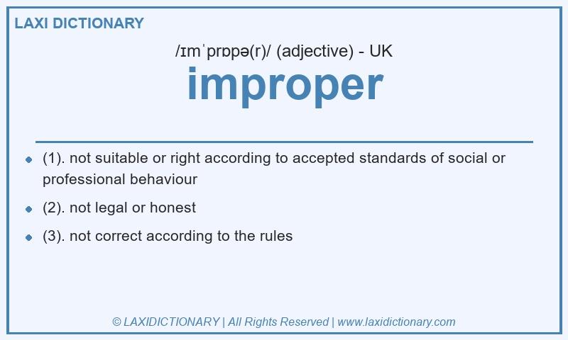 Definition improper in British English