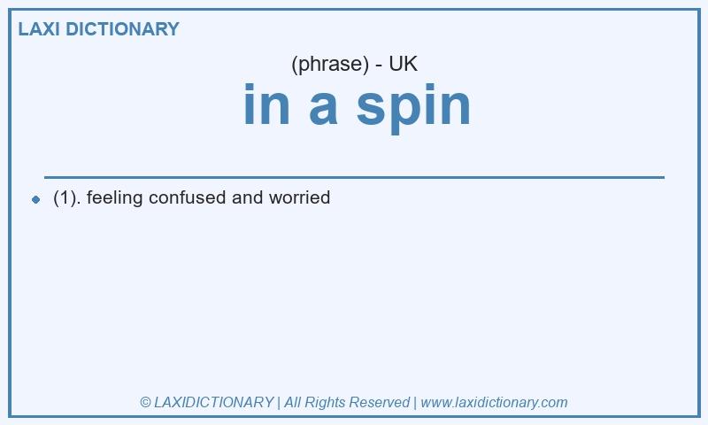 Definition in a spin in British English
