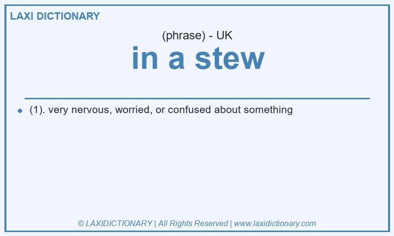 Definition in a stew in British English