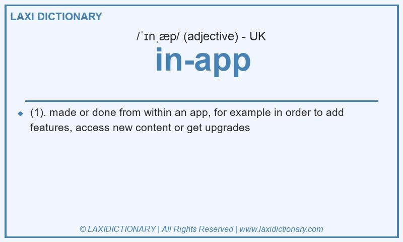 Definition in-app in British English