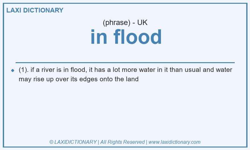 Definition in flood in British English