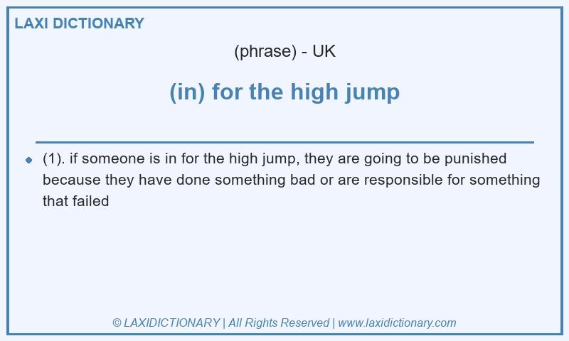 Definition (in) for the high jump in British English