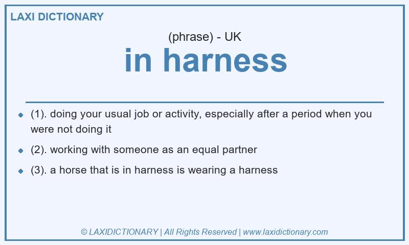 Definition in harness in British English