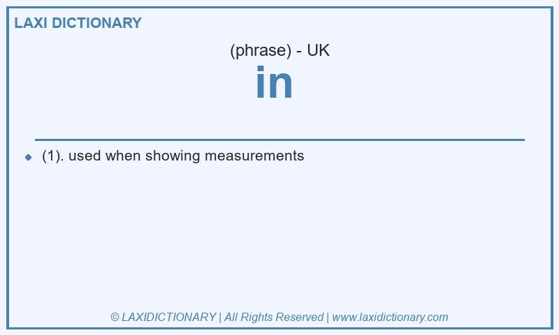 Definition in in British English