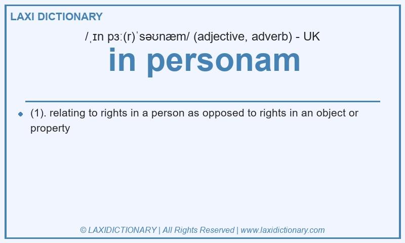 Definition in personam in British English