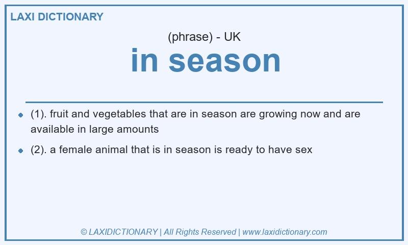 Definition in season in British English