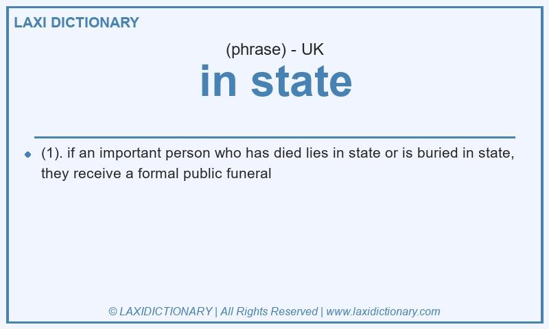 Definition in state in British English