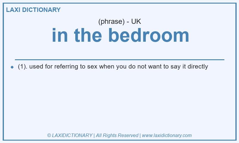 Definition in the bedroom in British English