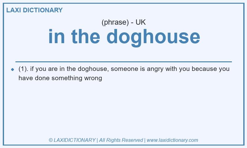 Definition in the doghouse in British English