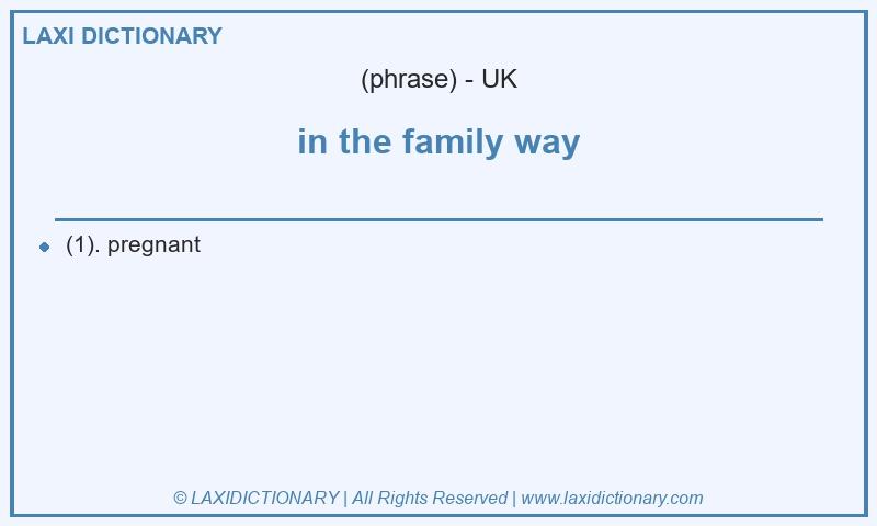 Definition in the family way in British English