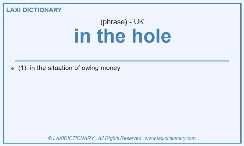Definition in the hole in British English