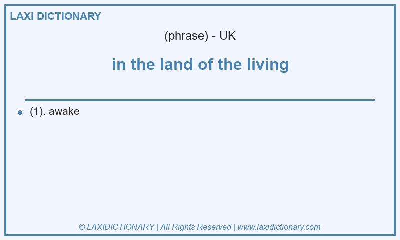 Definition in the land of the living in British English