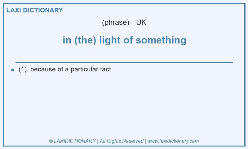Definition in (the) light of something in British English