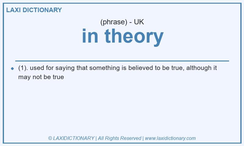 Definition in theory in British English