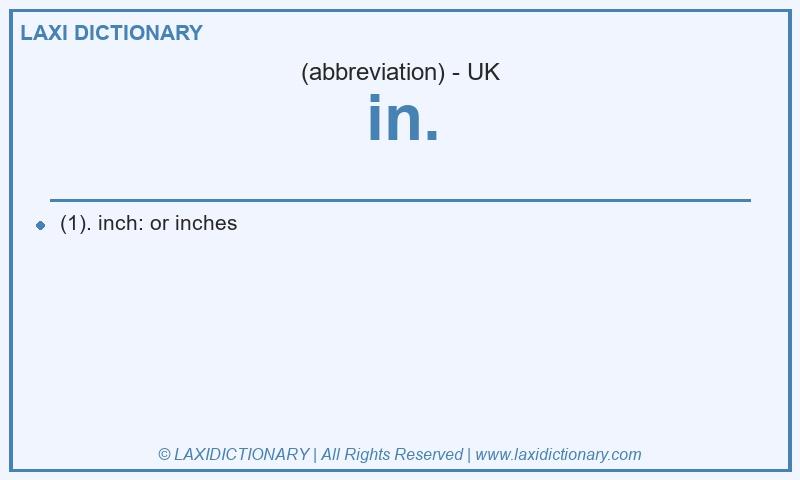 Definition in. in British English