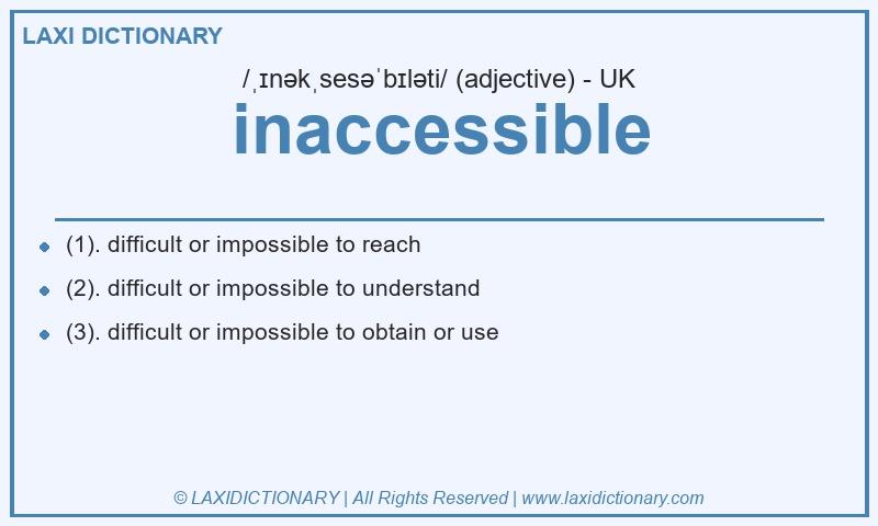 Definition inaccessible in British English