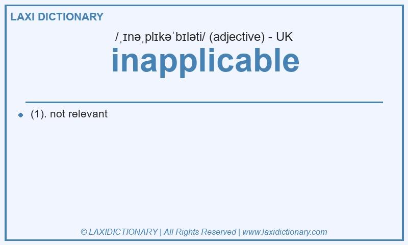 Definition inapplicable in British English