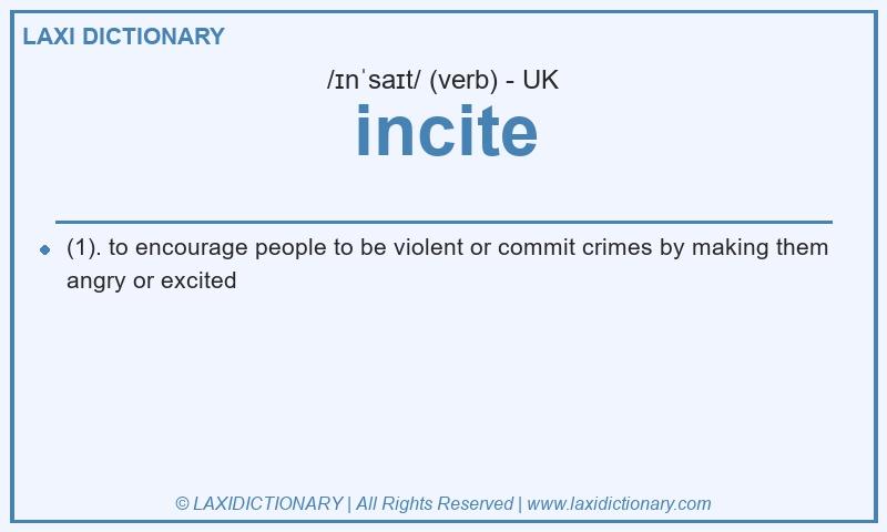 Definition incite in British English
