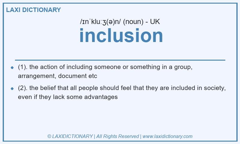 Definition inclusion in British English