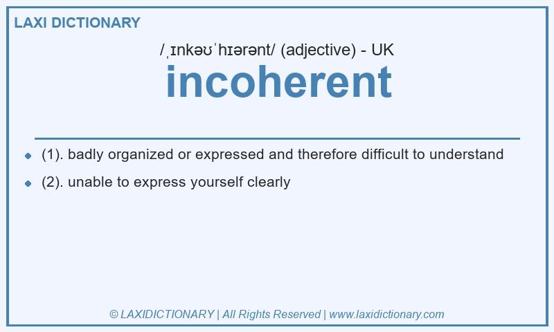 Definition incoherent in British English